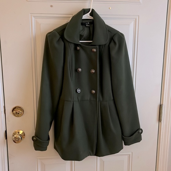 Forever 21 Green Pea Coat - Picture 1 of 8